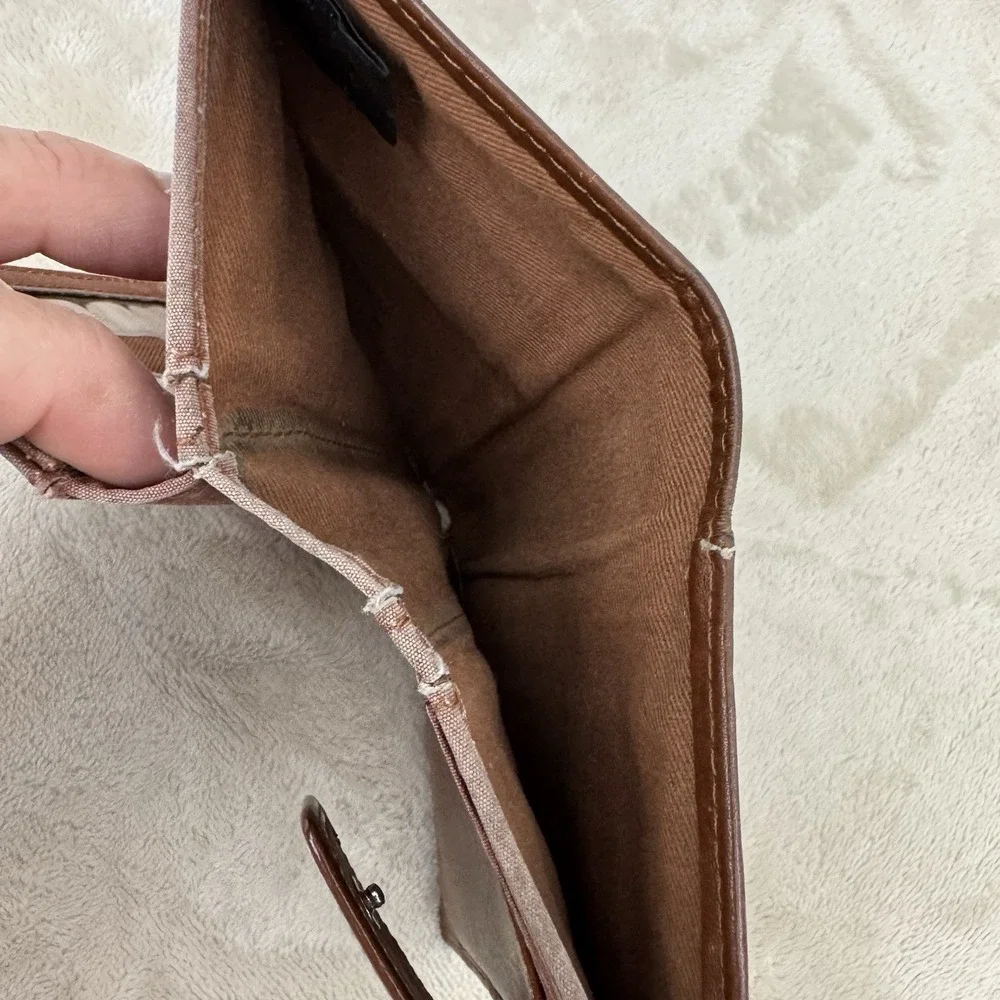 Fossil Texas Longhorns Brown Genuine Leather Bifold Tab Wallet Organizer NCAA